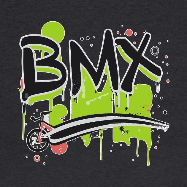 BMX Bike Grunge for Men Women Kids and BMX Riders by Vermilion Seas